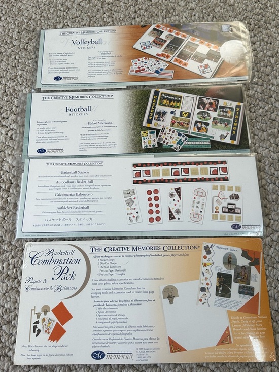Creative Memories Other - NIP Creative Memories Sports Scrapbooking Items-Basketball/Football/Volleyball